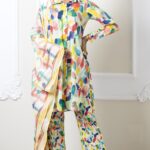 3 Piece Luxury Printed Lawn – Multicolor Abstract Splash Stitched Suit for Women